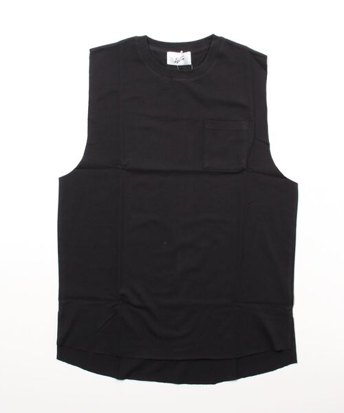 INNOCENT（イノセント）の「『RDS』ポケット付き カットオフ ノースリーブカットソー（Tシャツ/カットソー・レディース・ネイビー/カーキ/ベージュ/オフホワイト/ブラック・LARGE/MEDIUM）」の3枚目の写真
