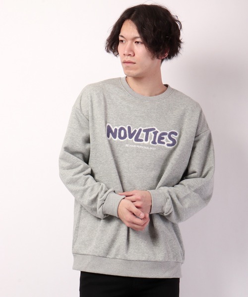 FUNALIVE（ファンアライブ）の「オーバーサイズ　NOVLTIES サガラ刺繍ロゴトレーナー（スウェット・メンズ・ブラック/ピンク/ホワイト/ライトグレー・L/M）」の13枚目の写真