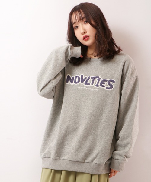 FUNALIVE（ファンアライブ）の「オーバーサイズ　NOVLTIES サガラ刺繍ロゴトレーナー（スウェット・メンズ・ブラック/ピンク/ホワイト/ライトグレー・L/M）」の18枚目の写真