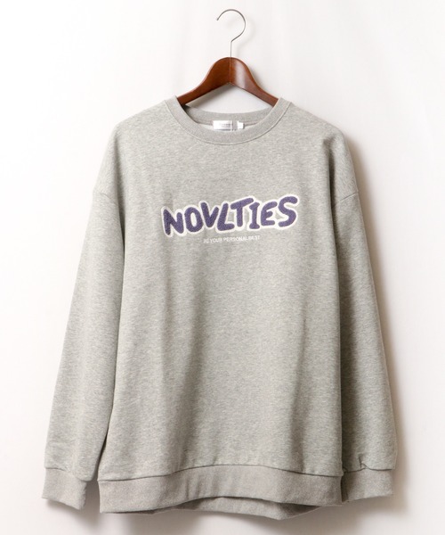 FUNALIVE（ファンアライブ）の「オーバーサイズ　NOVLTIES サガラ刺繍ロゴトレーナー（スウェット・メンズ・ブラック/ピンク/ホワイト/ライトグレー・L/M）」の11枚目の写真