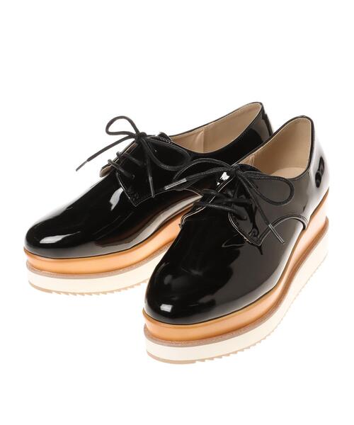 INGNI（イング）の「厚底レースアップシューズ（パンプス・レディース・ブラック/アイボリー・M/L）」の3枚目の写真