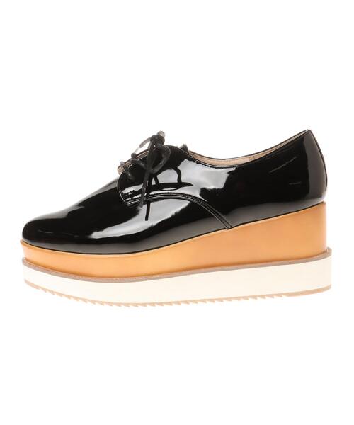 INGNI（イング）の「厚底レースアップシューズ（パンプス・レディース・ブラック/アイボリー・M/L）」の4枚目の写真