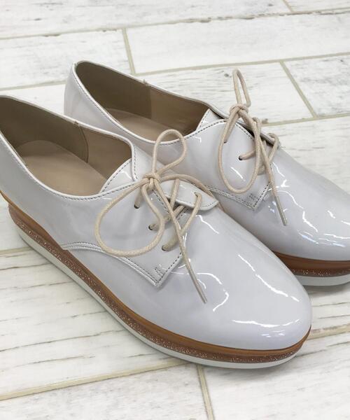 INGNI（イング）の「厚底レースアップシューズ（パンプス・レディース・ブラック/アイボリー・M/L）」の6枚目の写真
