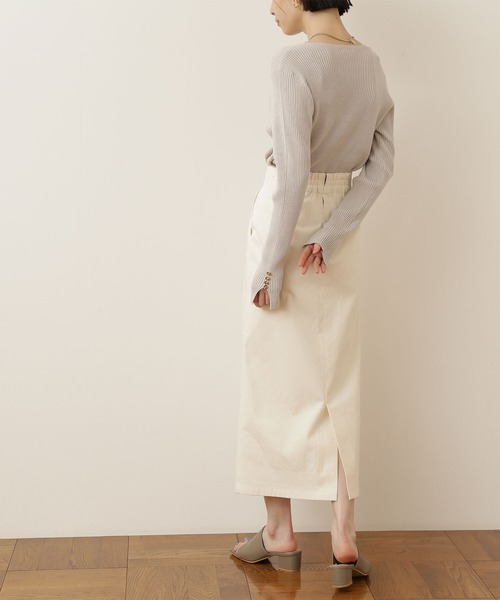 NATURAL BEAUTY BASIC(ナチュラルビューティーベーシック)の「ピケストレッチタイトミモレスカート(スカート・レディース・チャコールグレー/オフホワイト/ブルー・SMALL/MEDIUM)」の22枚目の写真