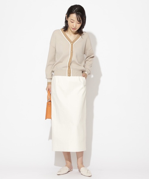 NATURAL BEAUTY BASIC(ナチュラルビューティーベーシック)の「ピケストレッチタイトミモレスカート(スカート・レディース・チャコールグレー/オフホワイト/ブルー・SMALL/MEDIUM)」の14枚目の写真