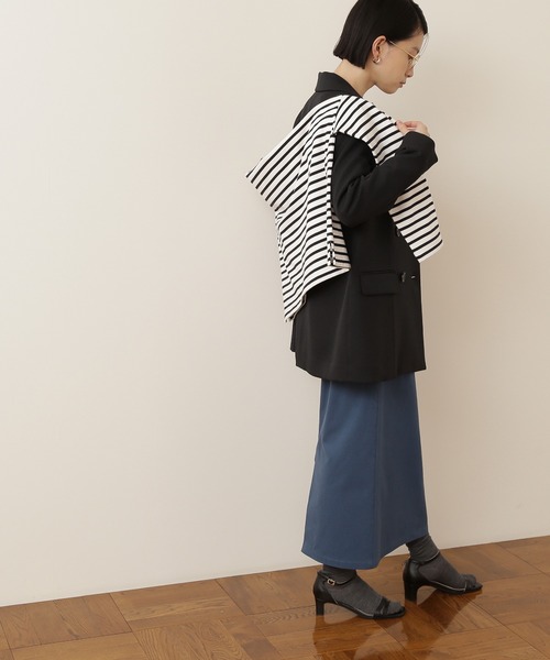 NATURAL BEAUTY BASIC(ナチュラルビューティーベーシック)の「ピケストレッチタイトミモレスカート(スカート・レディース・チャコールグレー/オフホワイト/ブルー・SMALL/MEDIUM)」の11枚目の写真