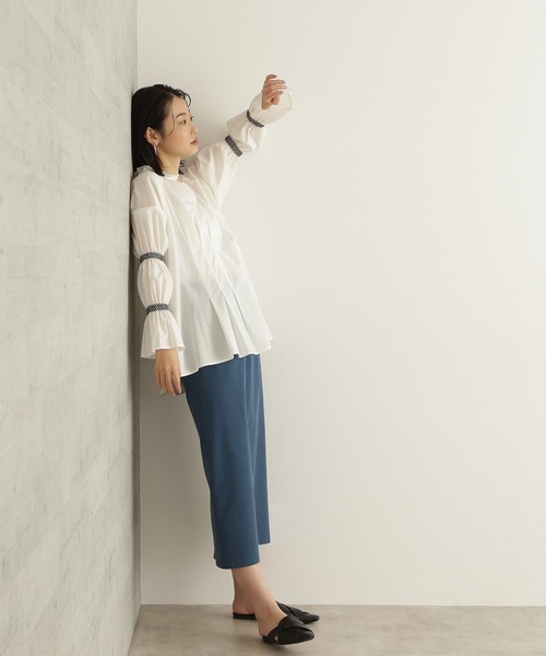 NATURAL BEAUTY BASIC(ナチュラルビューティーベーシック)の「ピケストレッチタイトミモレスカート(スカート・レディース・チャコールグレー/オフホワイト/ブルー・SMALL/MEDIUM)」の17枚目の写真