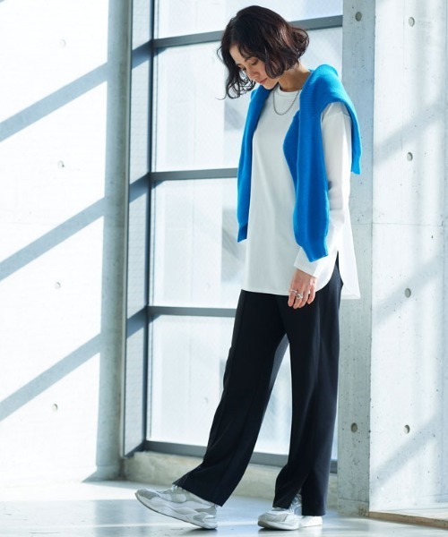 RASW（ラス）の「[RASW]ハイストレッチスリットイージーパンツ（その他パンツ・レディース・ブラック/グレイッシュベージュ・M/L）」の10枚目の写真