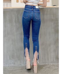 GYDA | M/W HEM BACK ZIPスキニーデニムパンツ(デニムパンツ)