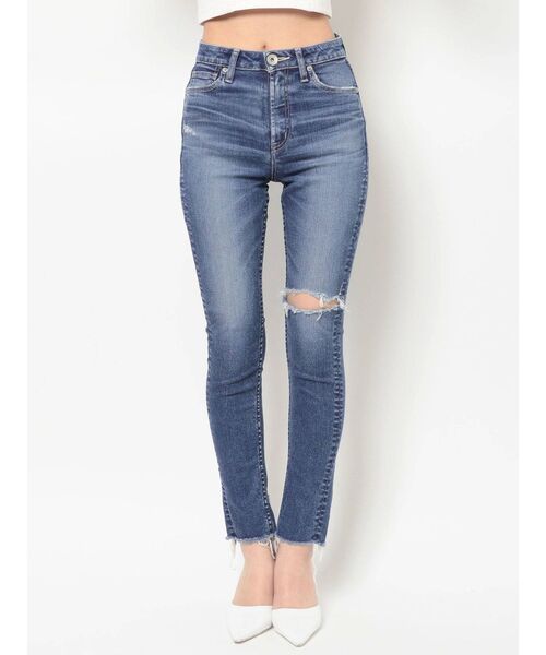 GYDA（ジェイダ）の「M/W HEM BACK ZIPスキニーデニムパンツ（デニムパンツ・レディース・ライトブルー/ブルー・SMALL/MEDIUM/X-SMALL）」の17枚目の写真