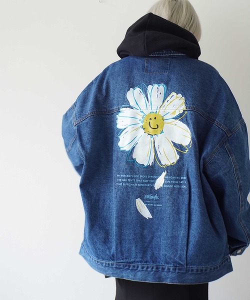 (What it isNt)ART BY MARKGONZALES(ワットイットイズント)の「【(What it isNt)ART BY MARKGONZALES / (ワットイットイズント) アートバイ マークゴンザレス 】 DENIM TRACKER JACKET(デニムジャケット・メンズ・ブルー/ライトブラック・L/M/XL)」の2枚目の写真