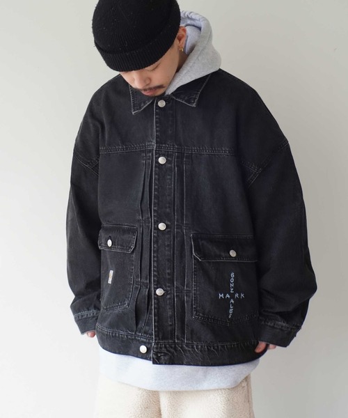 (What it isNt)ART BY MARKGONZALES(ワットイットイズント)の「【(What it isNt)ART BY MARKGONZALES / (ワットイットイズント) アートバイ マークゴンザレス 】 DENIM TRACKER JACKET(デニムジャケット・メンズ・ブルー/ライトブラック・L/M/XL)」の7枚目の写真