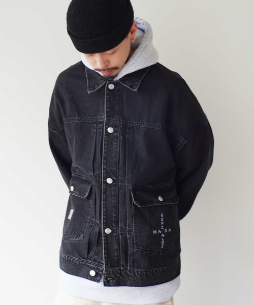 (What it isNt)ART BY MARKGONZALES(ワットイットイズント)の「【(What it isNt)ART BY MARKGONZALES / (ワットイットイズント) アートバイ マークゴンザレス 】 DENIM TRACKER JACKET(デニムジャケット・メンズ・ブルー/ライトブラック・L/M/XL)」の8枚目の写真
