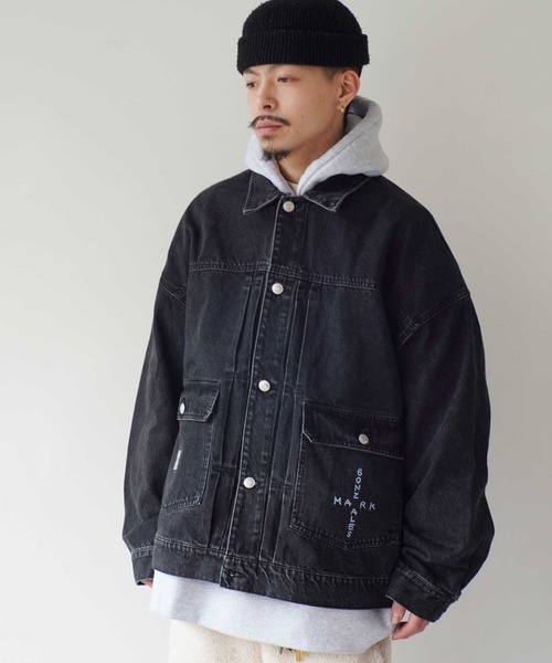 (What it isNt)ART BY MARKGONZALES(ワットイットイズント)の「【(What it isNt)ART BY MARKGONZALES / (ワットイットイズント) アートバイ マークゴンザレス 】 DENIM TRACKER JACKET(デニムジャケット・メンズ・ブルー/ライトブラック・L/M/XL)」の9枚目の写真