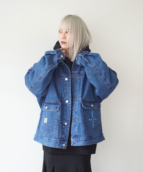 (What it isNt)ART BY MARKGONZALES(ワットイットイズント)の「【(What it isNt)ART BY MARKGONZALES / (ワットイットイズント) アートバイ マークゴンザレス 】 DENIM TRACKER JACKET(デニムジャケット・メンズ・ブルー/ライトブラック・L/M/XL)」の12枚目の写真
