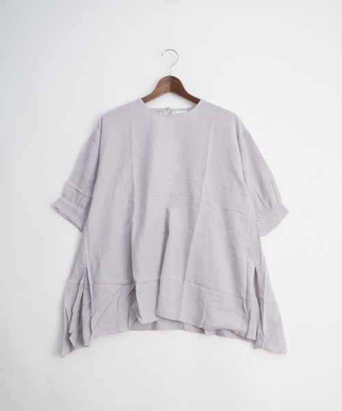 Wordtrobe（ワードトローブ）の「【wordtrobe】レーヨンフレックス バックレース Aライン チュニック（シャツ/ブラウス・レディース・ブラック/グリーン/ライトグレー/オフホワイト・FREE）」の5枚目の写真