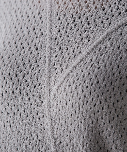 socolla（ソコラ）の「パッチワークライクメッシュプルオーバー（ニット/セーター・レディース・オフホワイト/オレンジ/グレー・M）」の21枚目の写真