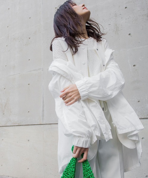 socolla（ソコラ）の「パッチワークライクメッシュプルオーバー（ニット/セーター・レディース・オフホワイト/オレンジ/グレー・M）」の13枚目の写真