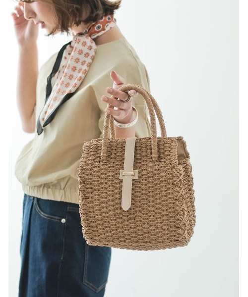 Re:EDIT（リエディ）の「ザツザイベルトボックスバッグ（トートバッグ・レディース・ベージュ・FREE）」の2枚目の写真