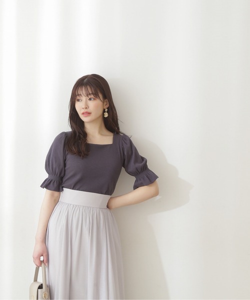 PROPORTION BODY DRESSING（プロポーションボディドレッシング）の「スクエアネックリブテレコ / 1212160402（Tシャツ/カットソー・レディース・ダークグレー/グレー/ホワイト系その他・SMALL/MEDIUM）」の9枚目の写真