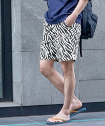 メンズ レオパードハーフパンツ