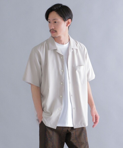 SHIPS(シップス)の「SHIPS: MADE IN JAPAN Reflax(R) ドライタッチ オープンカラー シャツ(シャツ/ブラウス・メンズ・ナチュラル/オリーブ/ブルー/ライラック/サンドベージュ/ライトオリーブ/ダークグレー/ライトブルー/ベビーピンク/ブルー系/ネイビー・SMALL/MEDIUM/LARGE/X-LARGE)」の3枚目の写真