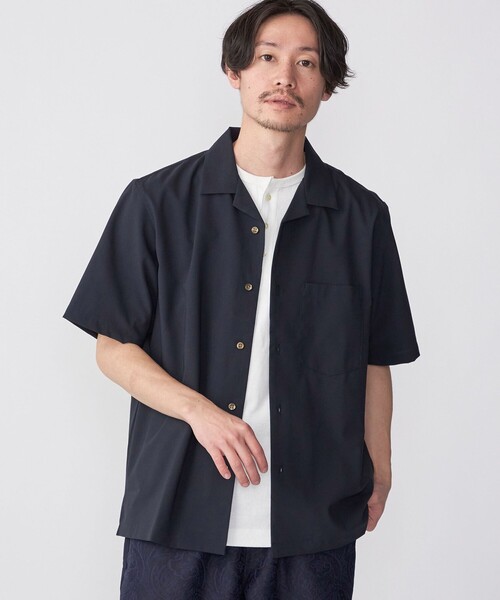 SHIPS(シップス)の「SHIPS: MADE IN JAPAN Reflax(R) ドライタッチ オープンカラー シャツ(シャツ/ブラウス・メンズ・ナチュラル/オリーブ/ブルー/ライラック/サンドベージュ/ライトオリーブ/ダークグレー/ライトブルー/ベビーピンク/ブルー系/ネイビー・SMALL/MEDIUM/LARGE/X-LARGE)」の7枚目の写真