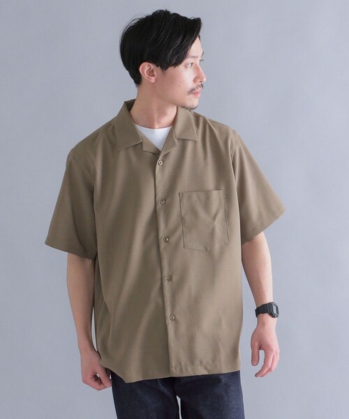 SHIPS(シップス)の「SHIPS: MADE IN JAPAN Reflax(R) ドライタッチ オープンカラー シャツ(シャツ/ブラウス・メンズ・ナチュラル/オリーブ/ブルー/ライラック/サンドベージュ/ライトオリーブ/ダークグレー/ライトブルー/ベビーピンク/ブルー系/ネイビー・SMALL/MEDIUM/LARGE/X-LARGE)」の4枚目の写真