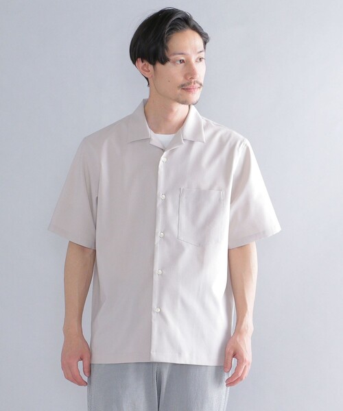 SHIPS(シップス)の「SHIPS: MADE IN JAPAN Reflax(R) ドライタッチ オープンカラー シャツ(シャツ/ブラウス・メンズ・ナチュラル/オリーブ/ブルー/ライラック/サンドベージュ/ライトオリーブ/ダークグレー/ライトブルー/ベビーピンク/ブルー系/ネイビー・SMALL/MEDIUM/LARGE/X-LARGE)」の2枚目の写真