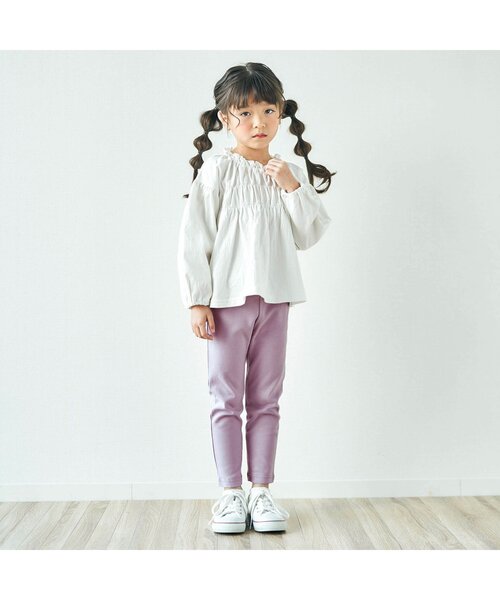 apres les cours（アプレレクール）の「ウエストフリル | 7days Style pants 9分丈（その他パンツ・キッズ・チャコール/チェック/ブラウン/ベージュ/ドット/ラベンダー・80/90/100/130/120/110）」の10枚目の写真