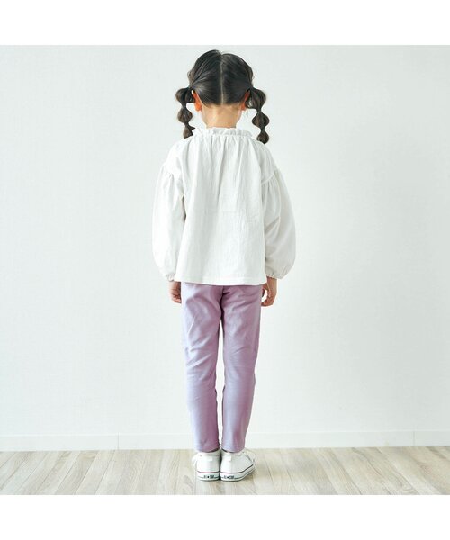 apres les cours（アプレレクール）の「ウエストフリル | 7days Style pants 9分丈（その他パンツ・キッズ・チャコール/チェック/ブラウン/ベージュ/ドット/ラベンダー・80/90/100/130/120/110）」の11枚目の写真