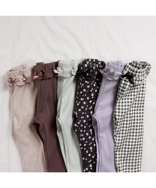 apres les cours（アプレレクール）の「ウエストフリル | 7days Style pants 9分丈（その他パンツ・キッズ・チャコール/チェック/ブラウン/ベージュ/ドット/ラベンダー・80/90/100/130/120/110）」の13枚目の写真