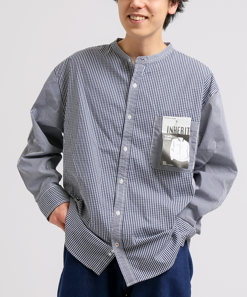 B.C STOCK(ベーセーストック)の「ギンガムクレイジーシャツ(シャツ/ブラウス・メンズ・スカイブルー/ブラック/ネイビー・MEDIUM/LARGE)」の1枚目の写真