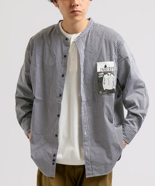 B.C STOCK(ベーセーストック)の「ギンガムクレイジーシャツ(シャツ/ブラウス・メンズ・スカイブルー/ブラック/ネイビー・MEDIUM/LARGE)」の2枚目の写真