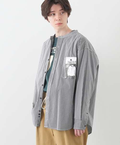 B.C STOCK(ベーセーストック)の「ギンガムクレイジーシャツ(シャツ/ブラウス・メンズ・スカイブルー/ブラック/ネイビー・MEDIUM/LARGE)」の7枚目の写真