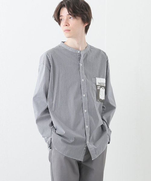 B.C STOCK(ベーセーストック)の「ギンガムクレイジーシャツ(シャツ/ブラウス・メンズ・スカイブルー/ブラック/ネイビー・MEDIUM/LARGE)」の6枚目の写真