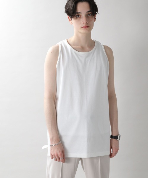 RAGEBLUE（レイジブルー）の「天竺ロングレイヤードタンク（タンクトップ・メンズ・ホワイト/ブラック/ベージュ・MEDIUM/LARGE）」の4枚目の写真