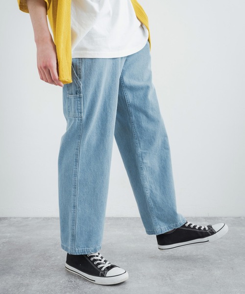 Rocky Monroe（ロッキーモンロー）の「ルーズシルエット 10ozデニムペインターワークパンツ（デニムパンツ・メンズ・ブラック/サックスブルー/インディゴブルー/グリーン/ストライプ/ワンウォッシュ/キナリ・LL/M/L）」の5枚目の写真