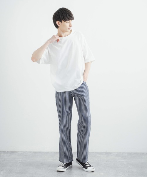 Rocky Monroe（ロッキーモンロー）の「ルーズシルエット 10ozデニムペインターワークパンツ（デニムパンツ・メンズ・ブラック/サックスブルー/インディゴブルー/グリーン/ストライプ/ワンウォッシュ/キナリ・LL/M/L）」の22枚目の写真