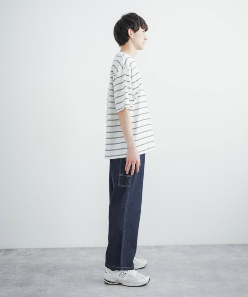 Rocky Monroe（ロッキーモンロー）の「ルーズシルエット 10ozデニムペインターワークパンツ（デニムパンツ・メンズ・ブラック/サックスブルー/インディゴブルー/グリーン/ストライプ/ワンウォッシュ/キナリ・LL/M/L）」の19枚目の写真