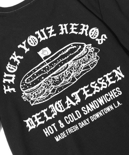 WOLVES KILL SHEEP(ウルヴスキルシープ)の「WOLVES KILL SHEEP/ウルブスキルシープ DELICATESSEN SS T-SHIRT プリントTシャツ(Tシャツ/カットソー・メンズ・ブラック/ホワイト・XL/L/M)」の11枚目の写真