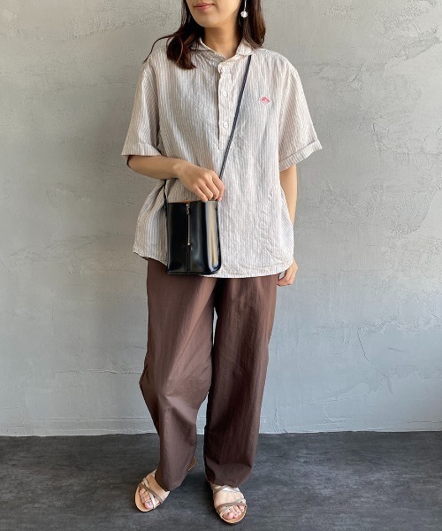 DANTON（ダントン）の「[DANTON/ダントン] ストライプ柄 丸襟リネンプルオーバーシャツ（シャツ/ブラウス・レディース・グレー/ネイビー・38/36/34）」の17枚目の写真