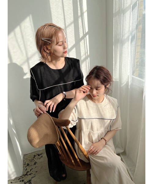 JUMELLE（ジュメロ）の「【リバイバル】チュールパイピングワンピース（ワンピース・レディース・ブラック/アイボリー・FREE）」の21枚目の写真