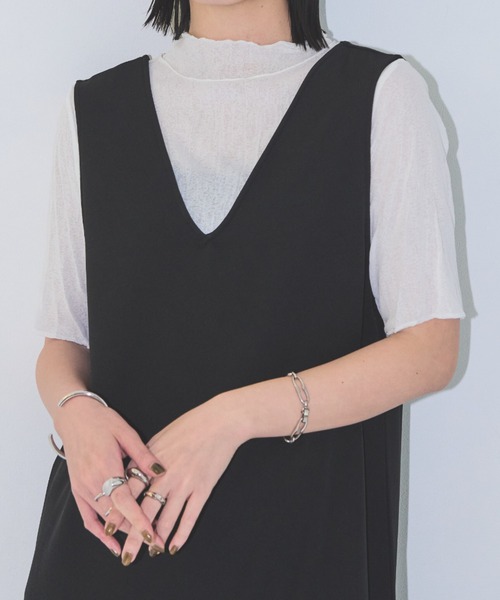 Aunt Marie's(アントマリーズ)の「ワッシャーシアータートルメロウハーフスリーブT / トップス / カットソー(Tシャツ/カットソー・レディース・ホワイト/ブラック/ブラウン/ピンク/オレンジ/ブルー・FREE)」の2枚目の写真