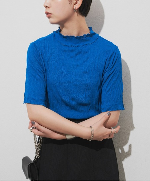 Aunt Marie's(アントマリーズ)の「ワッシャーシアータートルメロウハーフスリーブT / トップス / カットソー(Tシャツ/カットソー・レディース・ホワイト/ブラック/ブラウン/ピンク/オレンジ/ブルー・FREE)」の12枚目の写真