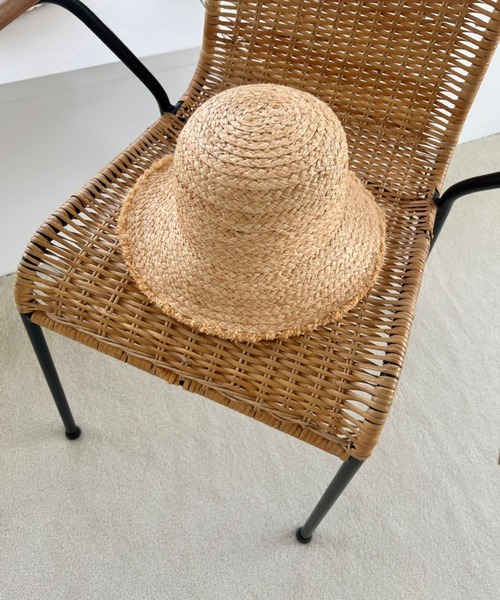 Me%（ミィパーセント）の「フリンジラフィアHAT（ハット・レディース・ベージュ・FREE）」の4枚目の写真