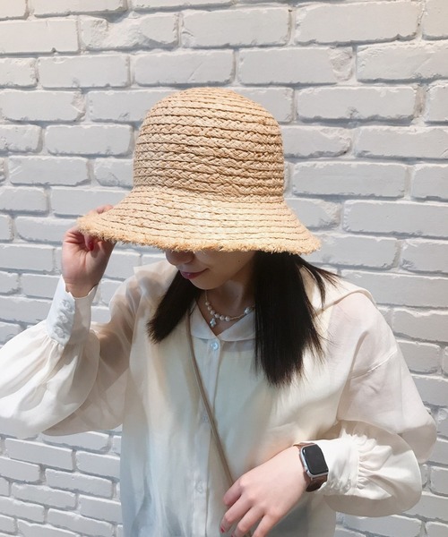 Me%（ミィパーセント）の「フリンジラフィアHAT（ハット・レディース・ベージュ・FREE）」の7枚目の写真