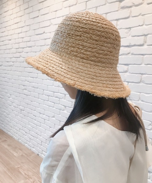 Me%（ミィパーセント）の「フリンジラフィアHAT（ハット・レディース・ベージュ・FREE）」の9枚目の写真