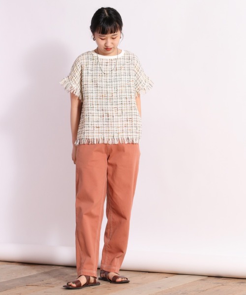 cepo（セポ）の「ツィードチェックフリンジトップス（Tシャツ/カットソー・レディース・ブラック/オフホワイト・M）」の14枚目の写真