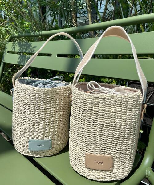 index（インデックス）の「◆ペーパーバケツかごバッグ【2WAY】（ショルダーバッグ・レディース・ブラック/グレー/ライトベージュ・00）」の6枚目の写真